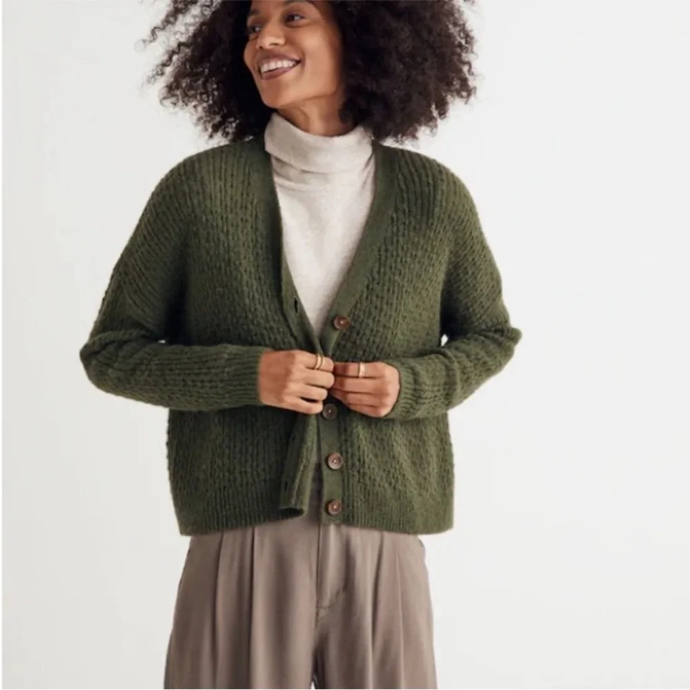 Madewell Alpaca Blend Mayfair Olive Green. Sweater Oversized Cardigan Plus 4X - Picture 1 of 11